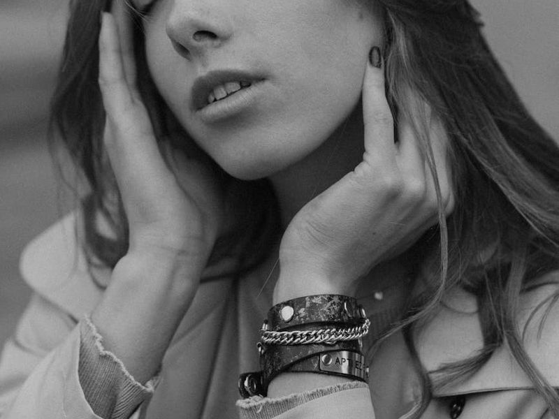 Close up of a woman meditating with calm expression